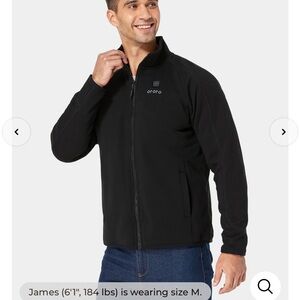 New Ororo Men’s Heated Fleece Jacket/Medium/Black